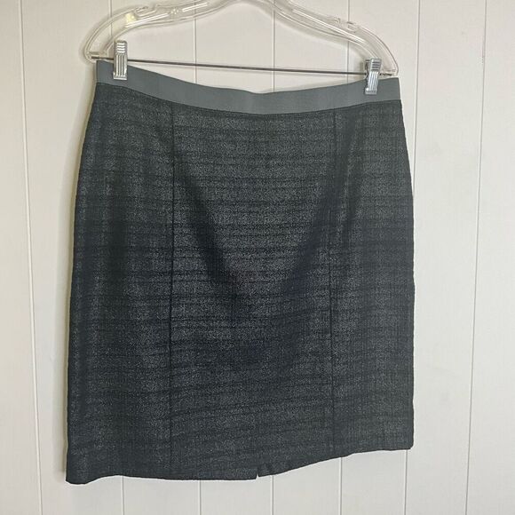 Ann Taylor Loft Women’s Small Grey A Line Mini Skirt Slit Back Zipper - Picture 1 of 10